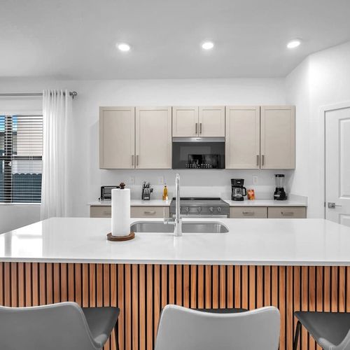 Cook with ease in the full-sized kitchen, complete with everything you need and all the basic tools to prepare your favorite meals.