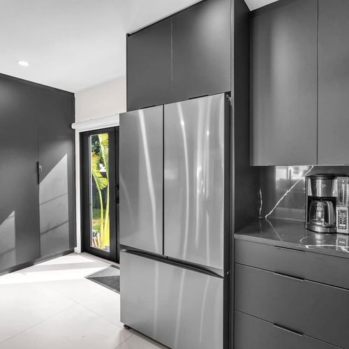 Kitchen with easy access to the backyard!