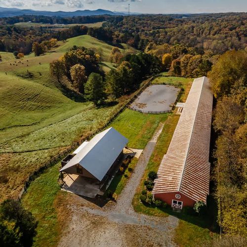 Aerial view of the farm