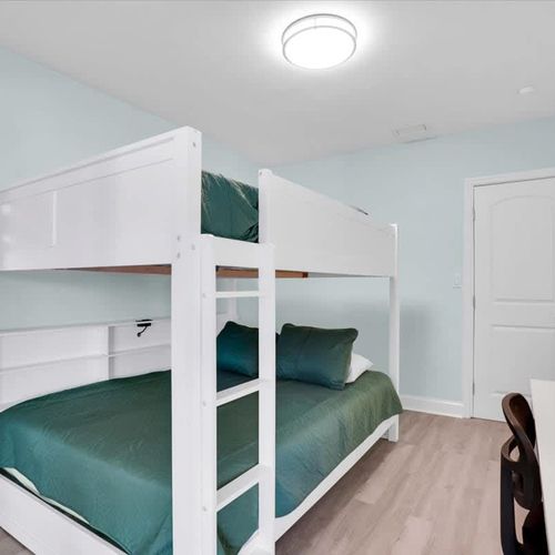Bedroom 2 includes a comfortable bunk bed, great for kids, teens, or for other guests.