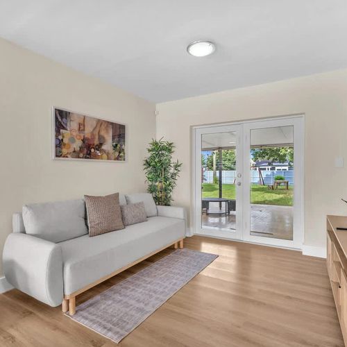 Kick back and stream your favorite movies and shows on the wide, high-definition TV.