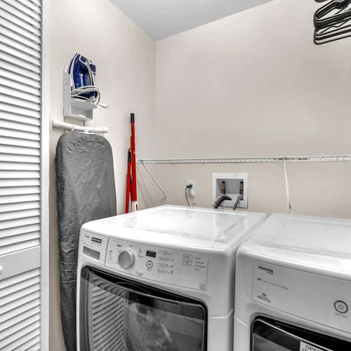 The unit comes with its own washer and dryer for your convenience.