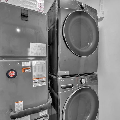 The unit has a washer and dryer for your convenience.