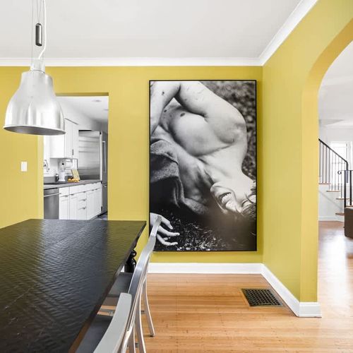 Large scale photos by Bruce Weber.