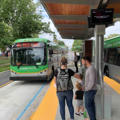 We are 1/2 block From the Kessler station for the Redline rapid bus system. East to use, ride downtown to a colts or pacers game, convention or Mass Ave district.  You can buy a ticket on the station platform. For details go to: indygo.net