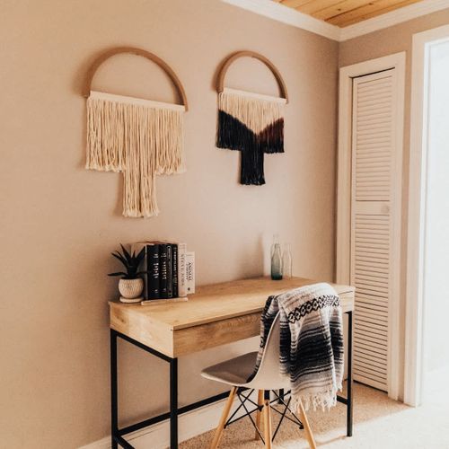 A writing desk in the game room for work or pleasure