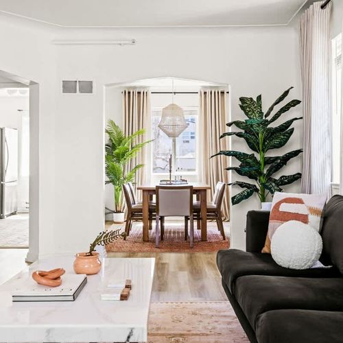 Living area looking into dining area