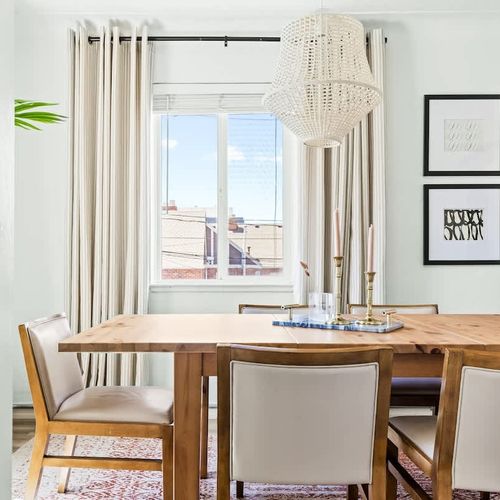 Dining table seats 6