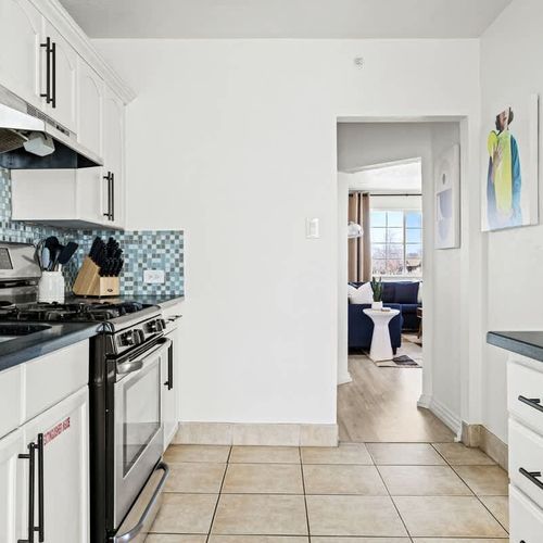 View from kitchen into the living area