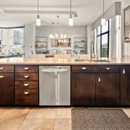 Looking from kitchen into dining area
