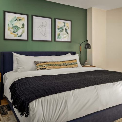 Primary bedroom with king bed