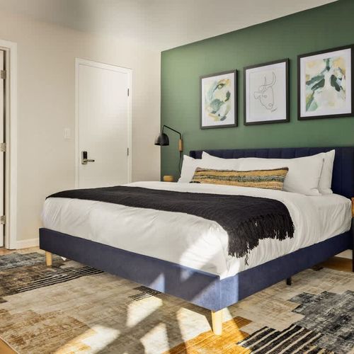 Primary bedroom with king bed