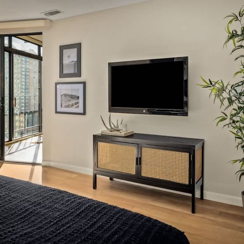 TV in primary bedroom