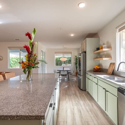 Kitchen and dining areas