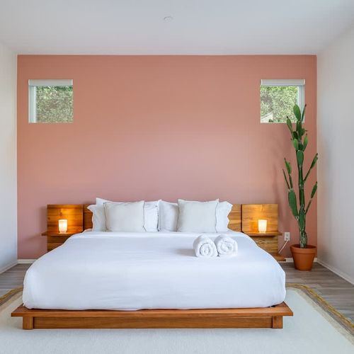 King bed in the primary bedroom