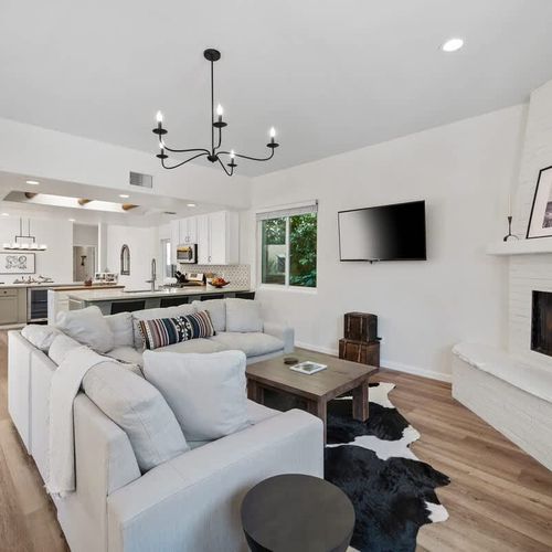 Living area with gas fireplace