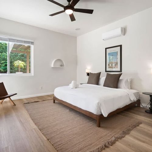 Primary bedroom with king bed