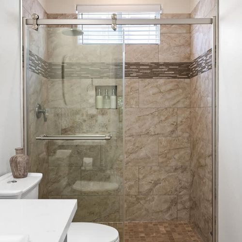 Full bathroom 3 with walk-in glass shower