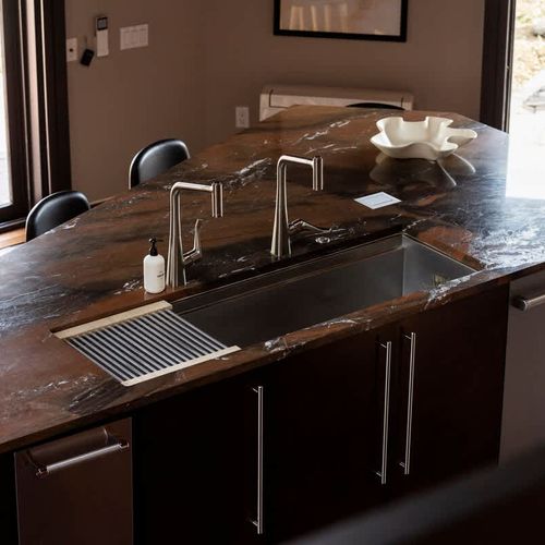 Two faucets at the sink