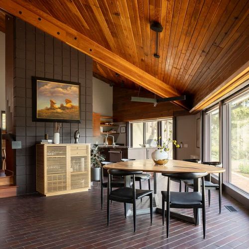 The dining area connects to both the kitchen and living area