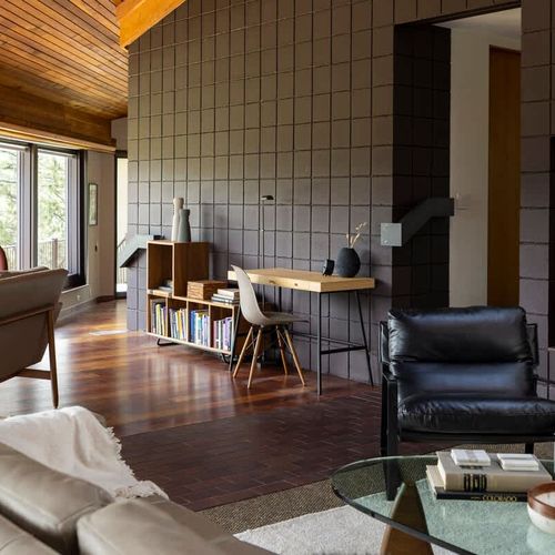 Desk and chair in the living area