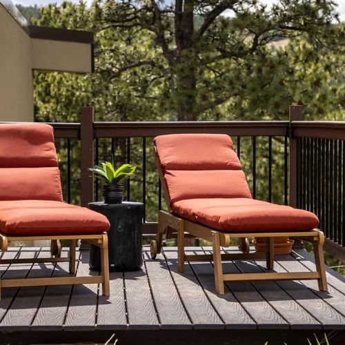 Sun lungers on the back patio