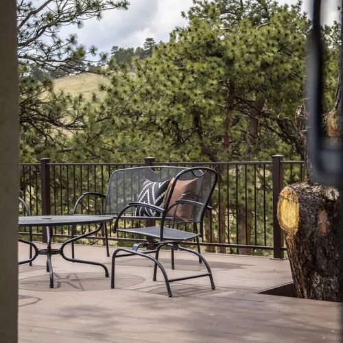 There are several options for outdoor seating