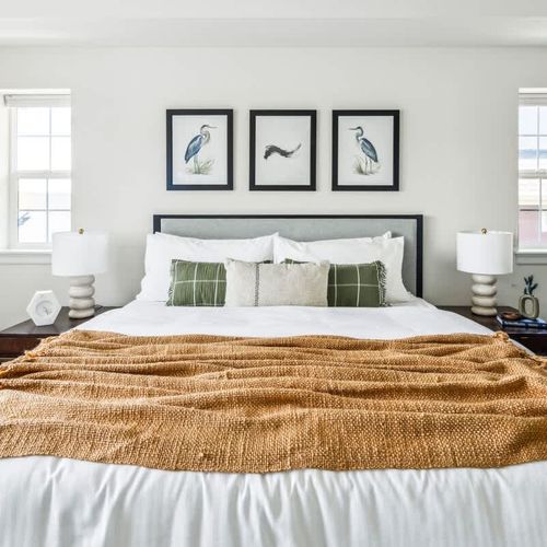 Primary bedroom with king bed