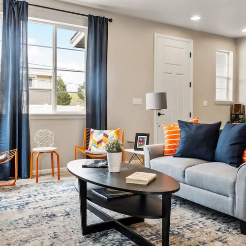 Main level living area and entry