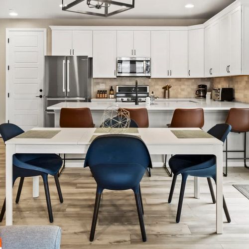 Dining area with additional bar-style seating