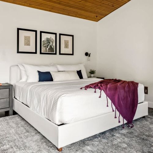 Primary bedroom with king bed