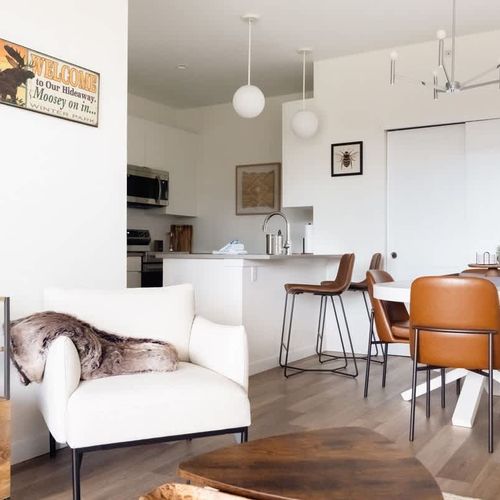 Living and dining areas