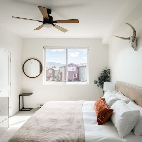 King bed in the primary bedroom