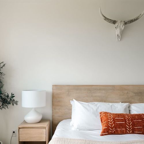 King bed in the primary bedroom