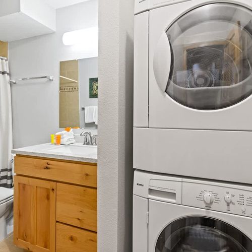 Free, in-unit laundry in full bathroom 2