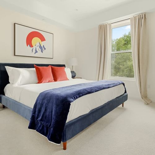 Primary bedroom with king bed