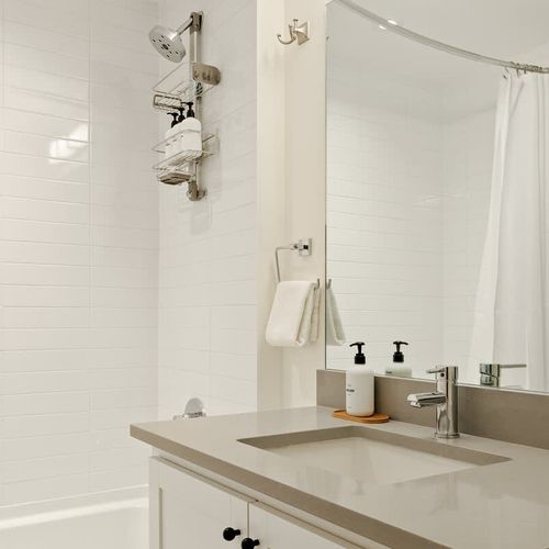 Bathroom 2 has a shower/tub combo