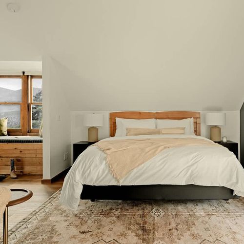 Primary bedroom with king bed