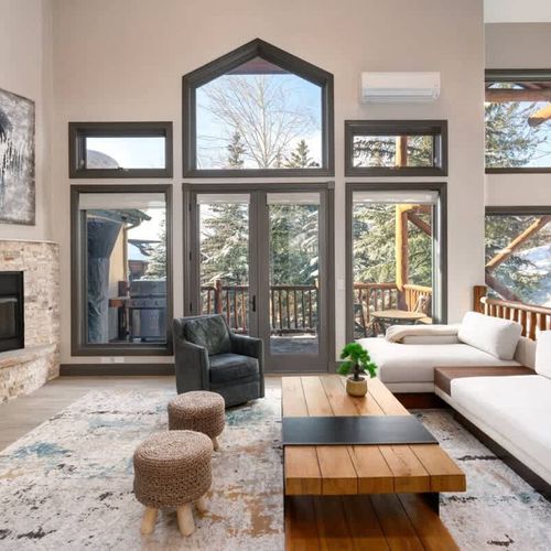 Living area has a gas fireplace