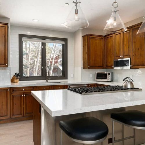 Bar seating at the kitchen island