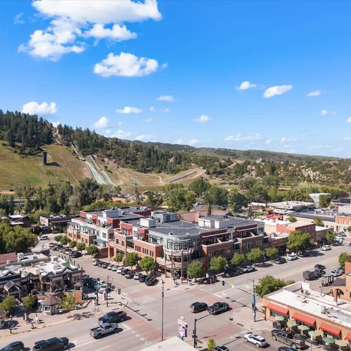 Aerial view of the building