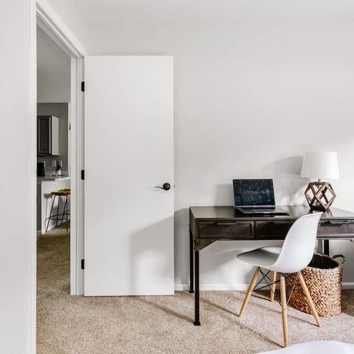 Desk and chair in bedroom