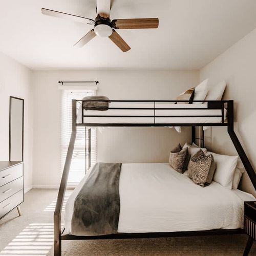 Bedroom 2 with twin over queen bunk bed