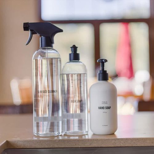 Cleaning supplies provided by Public Goods