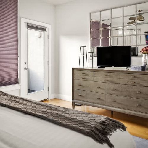 Primary bedroom has a Smart TV