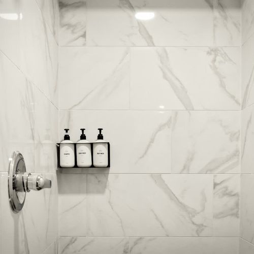 Large walk-in glass shower