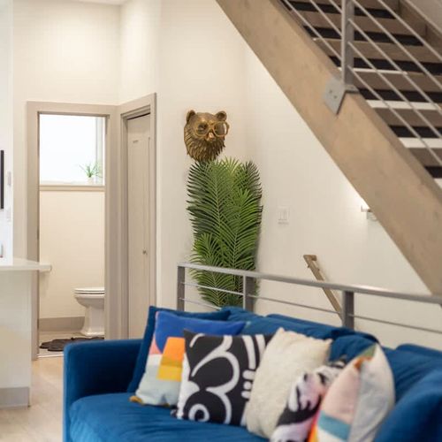 Living area and half bathroom