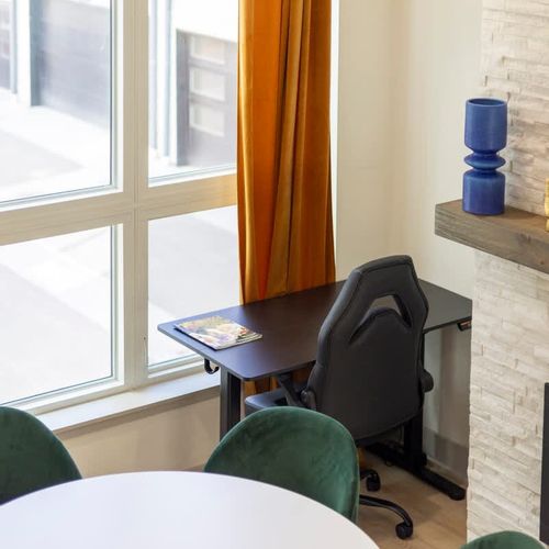 Workspace with desk and chair