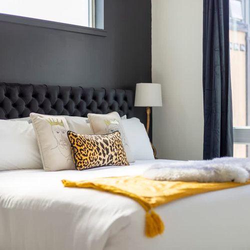 King bed in the primary bedroom