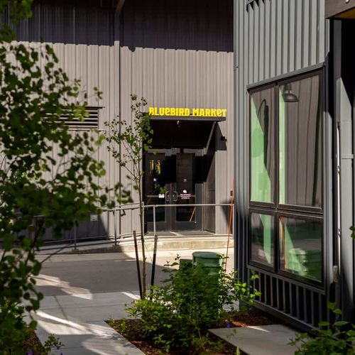 Bluebird Market (dining hall) only steps away